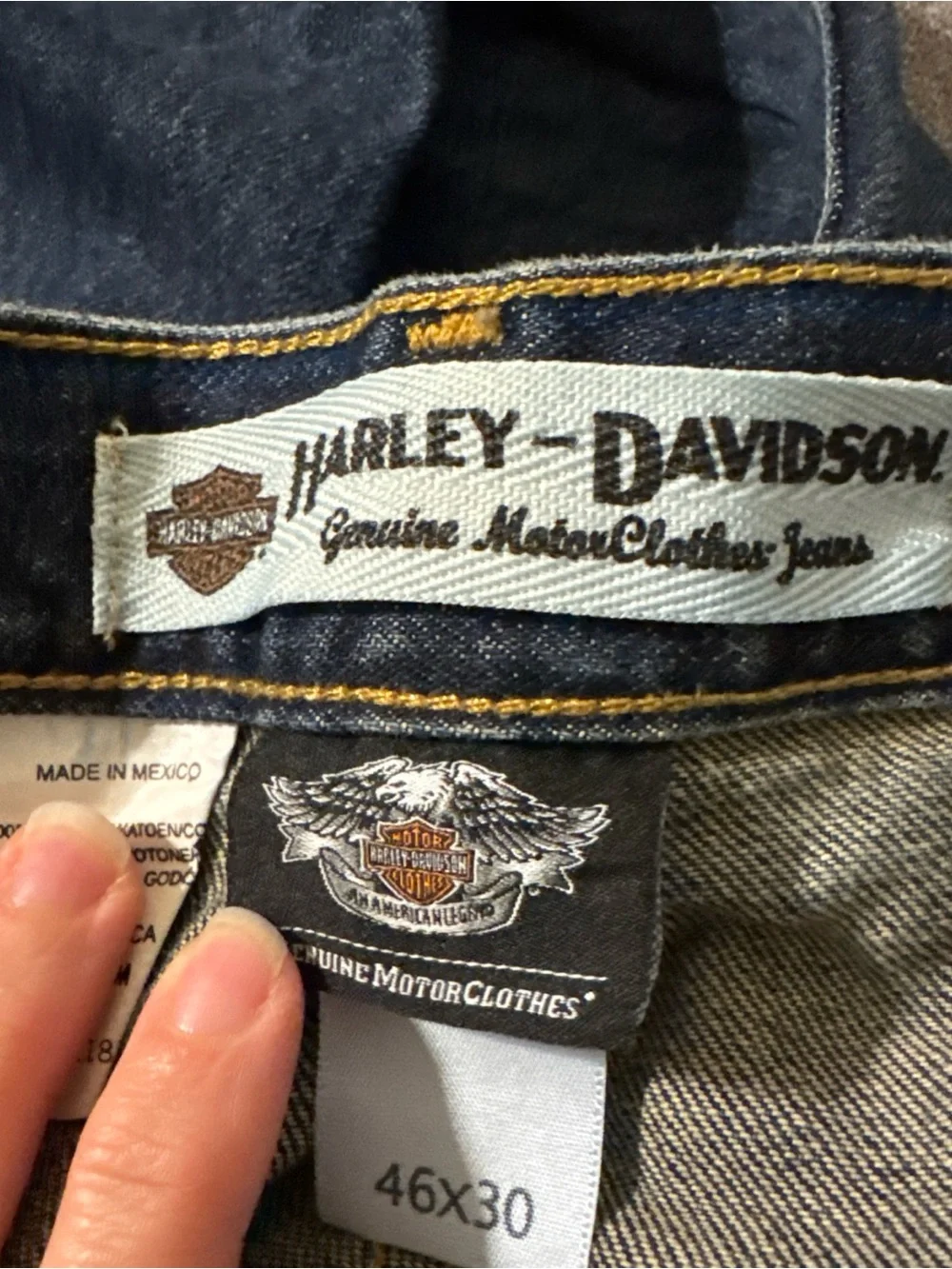 HARLEY DAVIDSON DARK DENIM JEANS 46X30 EUC